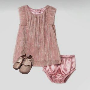 Rose Gold/Mauve Baby Dress & Shoes